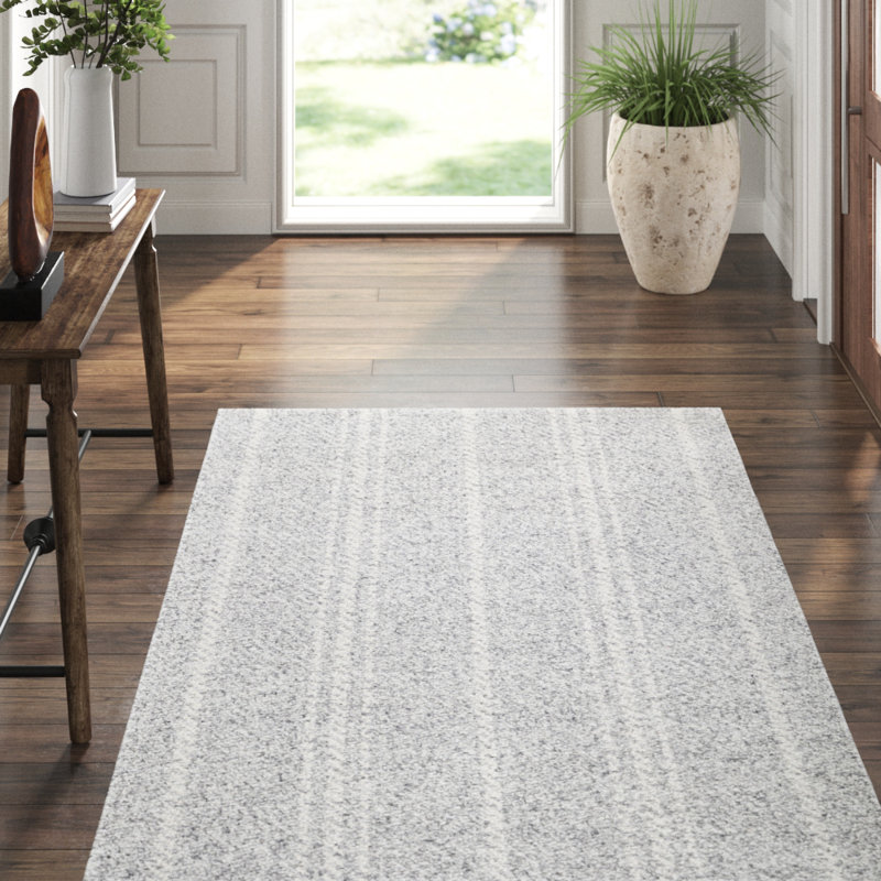 Dash and Albert Rugs Melange Striped HandWoven Flatweave Gray/Ivory